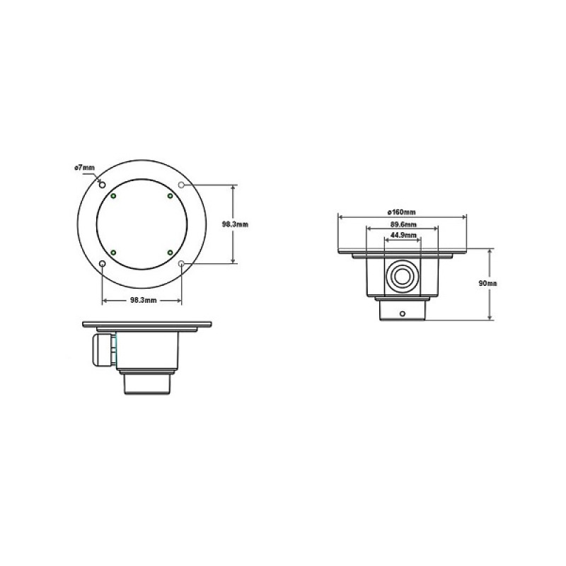 VIVOTEK AM114 - Soporte para montaje en techo / Compatible con AM518 / AM116 / AM117 / AM527 / AM528 / AM525 / AM529 / AM52A image 4