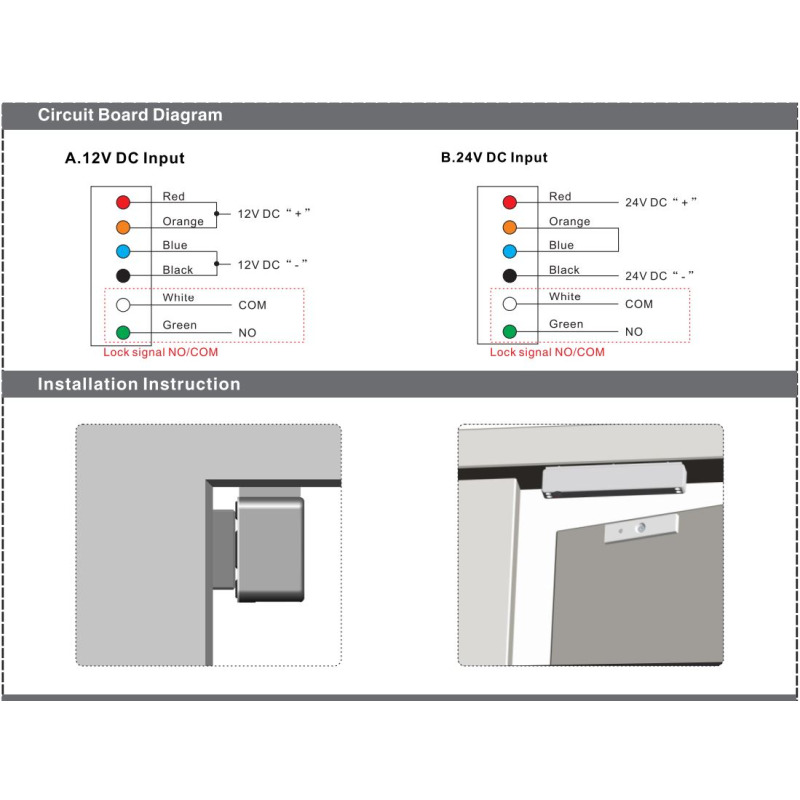 YLI YM350WS - Cerradura Magnética para Control de Acceso / Fuerza de Sujeción de 350 kg (800 lb) / Para puertas de madera, vidrio y metálicas / IP68 para uso exterior e interior image 6