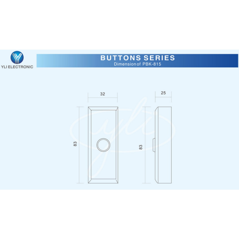 YLI PBK815 - Boton liberador de puerta de aluminio con caja integrada para facil instalacion / Funcion NO image 2