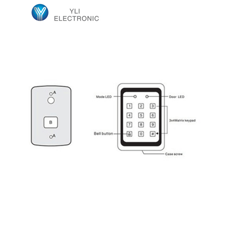 YLI YK568L - Teclado para control de acceso / Salidas  NC y NO / Exterior e interior / 500 Usuarios password o tarjeta  ID / image 3