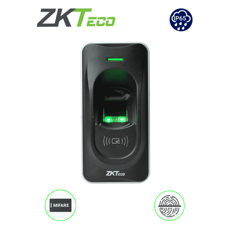 ZKTECO FR1200MF - Lector Esclavo De Huella y Tarjetas MIFARE 13.56 Mhz / IP65 / RS485 / LED Indicador de Estado / Compatible con Paneles InBio image 2