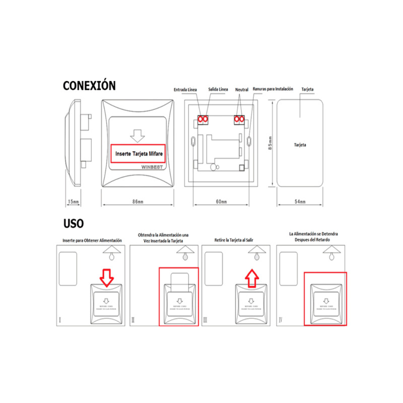 ZKTECO PSM - Modulo de Ahorro de Energía LED / Control de Energía para Habitaciones de Hotel  image 3