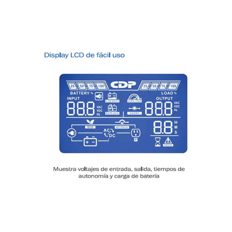 CDP UPO 11-3 - UPS online 3 KVA / 2700  Watts / 4 Terminales de salida / Baterías 12V / 9AH X 6 / Respaldo 4 MIN carga completa/REQUIERE CLAVJA O ADAPTADOR NEMA 5-20R #GOL image 8