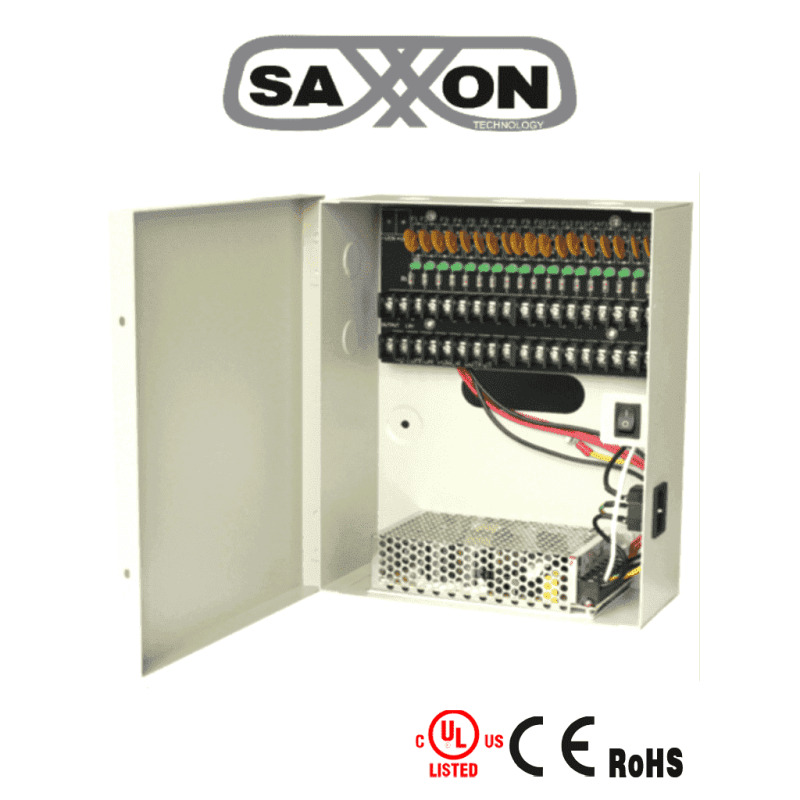 SAXXON PSU1210D18 - Fuente de Poder de 12 vcd/ 10 Amperes/ Para 18 Camaras/ 0.55 Amperes por Canal/ Protección contra Sobrecargas/ Certificación UL/ image 2