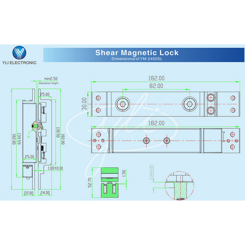 YLI YM2400SL - Contrachapa magnética / Uso rudo / Hasta 1200 Kg de sujeción / Ideal para puertas de cortesía / Sensor de puerta image 6