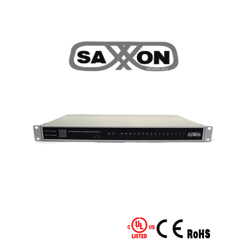 SAXXON PSU1220D18US - Fuente de Poder Profesional Regulada de 18 Canales/ Montaje en Rack/ Salida ajustable de 12 VDC a 13.8 VDC/ 20 Ampers/ Certificación UL/ Protección contra Descargas/ image 2