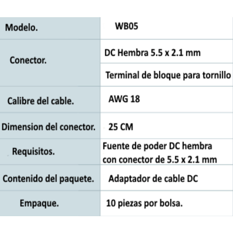 SAXXON PSUWB05 - Bolsa de 10 adaptadores para fuente de alimentacion con conector hembra / Calibre 18  AWG image 3