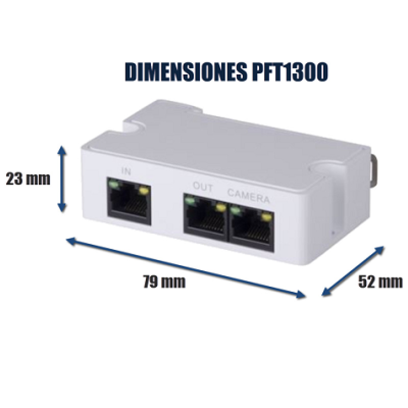DAHUA PFT1300 - Extensor  PoE &  PoE plus pasivo / 2 Puertos / Conexión en cascada hasta 300 Mts / 2 Puertos Fast Ethernet image 2