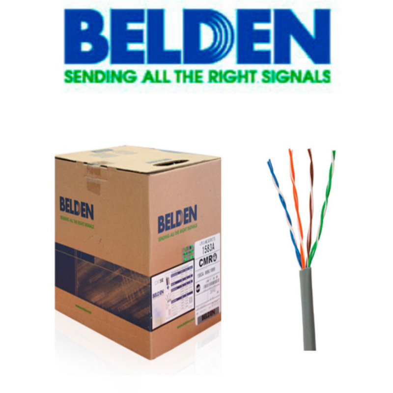 BELDEN 1583A008U1000 - Cable UTP / 4 Pares / Categoria 5E / 24 AWG / 305 Metros / 100% Cobre / Color gris/