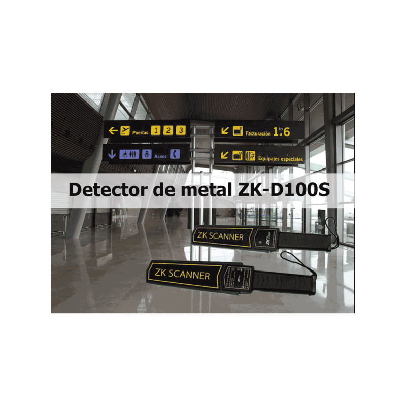 ZKTECO D100S - Detector de Metales Portátil / Batería de Litio 9 VCD / Alarma configurable Audio, Luz, Vibración / Intensidad de 75 dB image 6