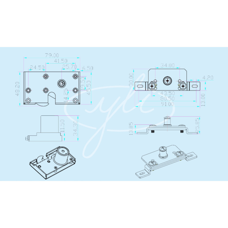 YLI YEH210 - Cerradura electrica de gancho / Para puerta corrediza o ventanas sobre riel image 6