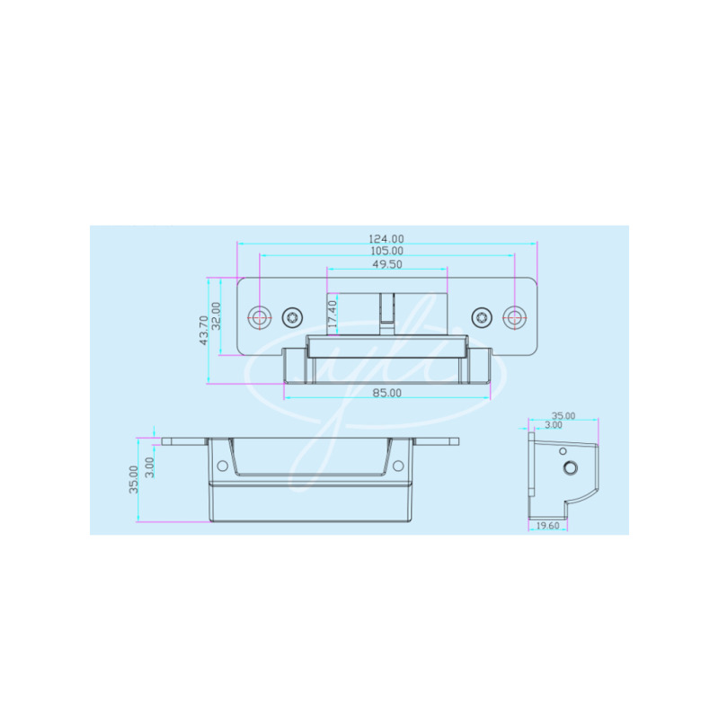 YLI YS138S - Cerradura eléctrica estándar americano / Con señal ajustable NO /  NC / Uso rudo / 12 VDC image 3