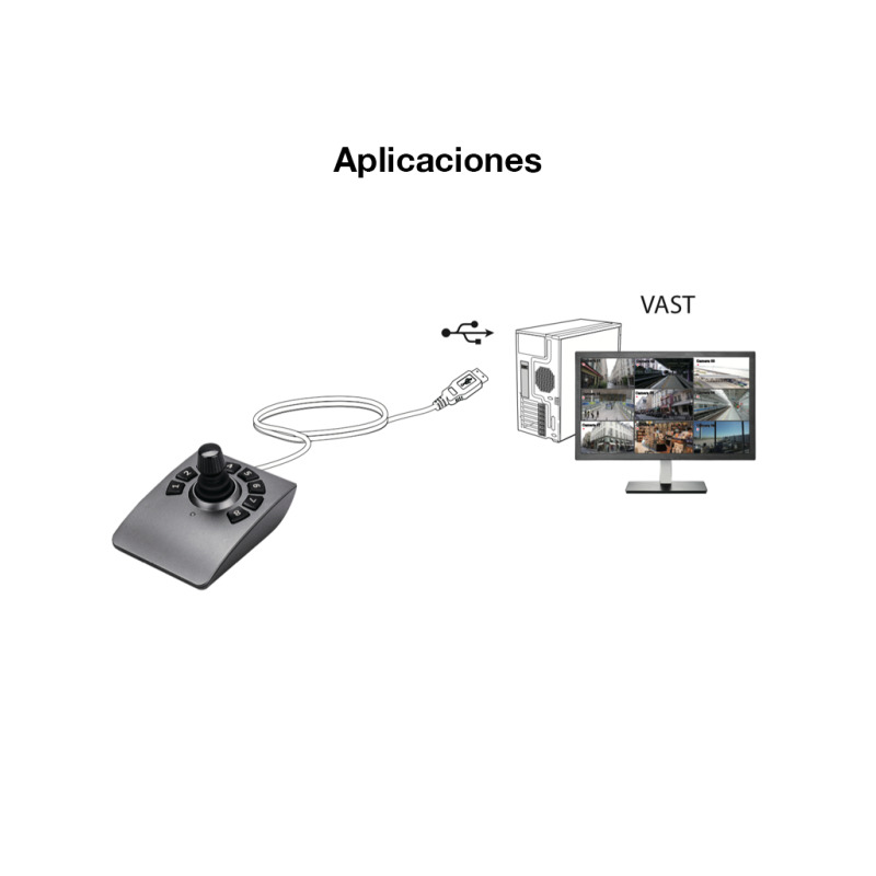 VIVOTEK AJ001 - JOYSTICK Para camaras IP PTZ VIVOTEK / 8 Teclas flexibles / WINDOWS 7 / 8 / 10 / INTERFAZ  USB / Compatible con software VAST /  USB 5 VDC A 100 MA image 4