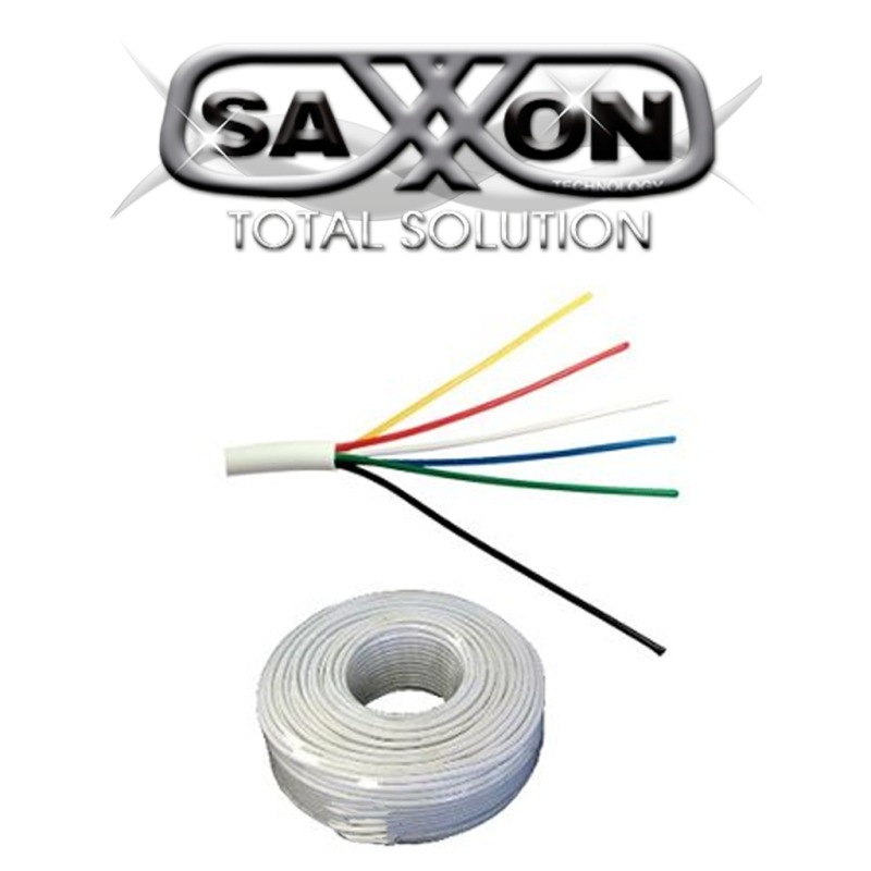 SAXXON OWAC6100J - Cable de alarma / 6 Conductores / CCA/ Calibre 22  AWG / 100 Metros / Recomendable para control de acceso / Videoportero / Audio / Reforzado image 2