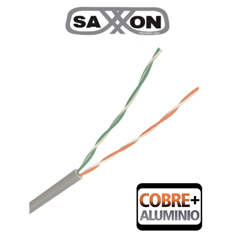 SAXXON OCAT3CCA - Bobina de Cable UTP Cat3/ 305 Metros/ CCA/ Color Gris/ Uso Interior/ 2 Pares/ Para Usos Multiples/  image 2