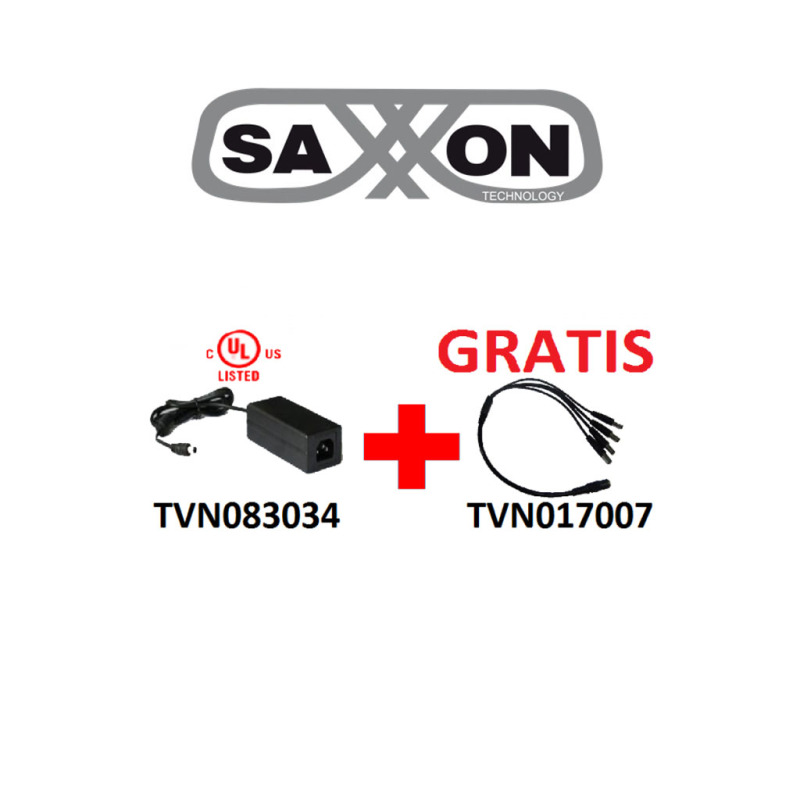 SAXXON PSU1205DPAQD - Paquete de fuente de poder y divisor de energia / 12 V DC / 5 A MP