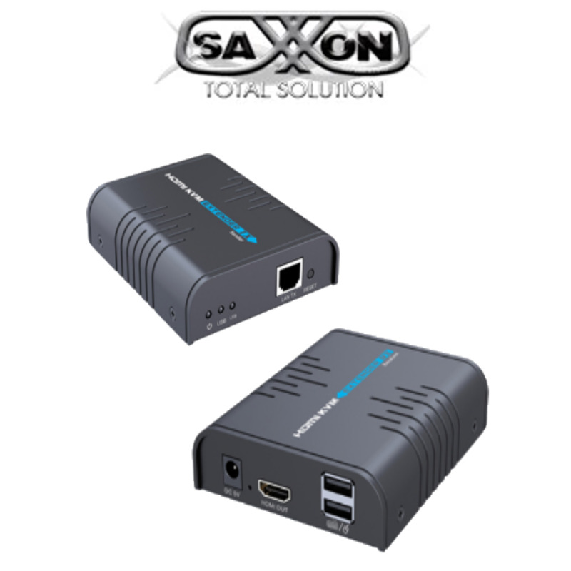 SAXXON LKV373KVM- Kit extensor HDMI KVM sobre IP/ Punto a punto/ Resolucion  1080p/ Hasta 120 metros/ CAT 5E/ 6/ 30 HZ / 2 Puertos  USB 2.0 / Teclado / Raton / 5 VCD / Plug and play image 2