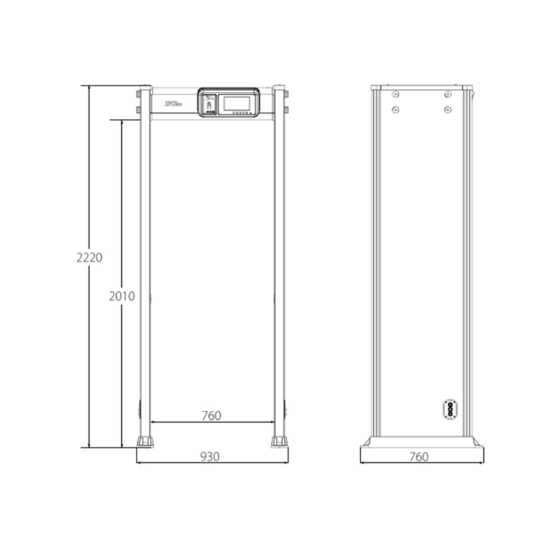 ZKTECO D4330 - Arco Detector de Metales / 33 Zonas de Detección / 300 Niveles de Sensibilidad / Pantalla HD 7"  / Indicadores  LED en ambas vistas / Control Remoto  image 3