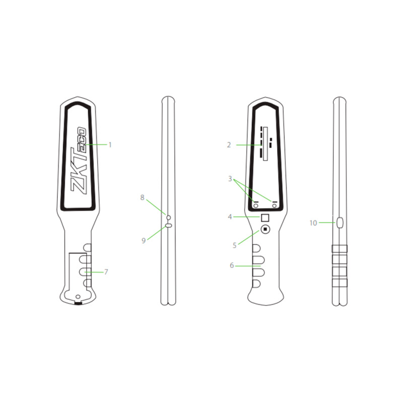 ZKTECO D180 - Detector de Metales Portátil / Alta Sensibilidad / Indicador Visual / Sonido y Vibración / Batería Recargable 9VDC Hasta 40 horas con una Sola Carga image 4