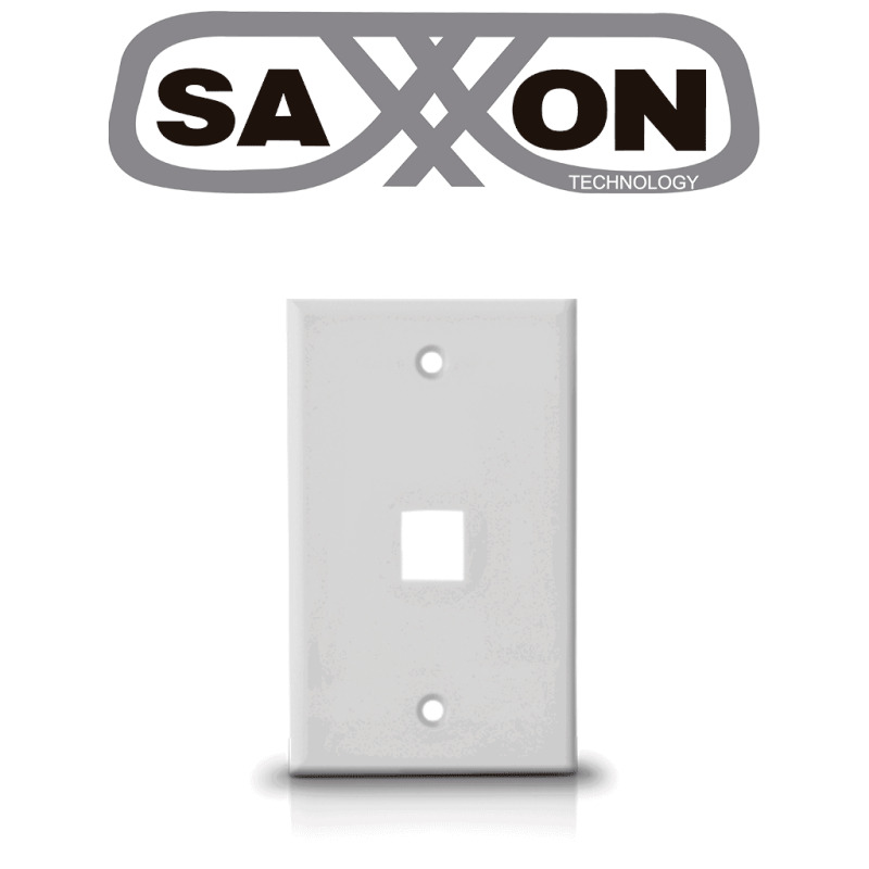 SAXXON A1751A - Placa de pared / Vertical / 1 Puerto tipo keystone / Color blanco