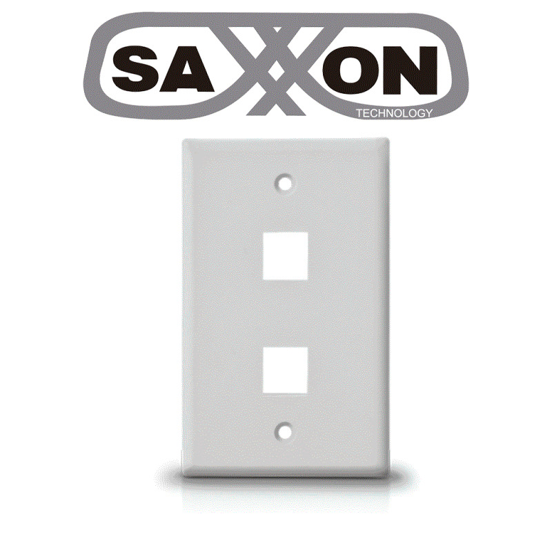 SAXXON A1752A - Placa de pared / Vertical / 2 Puertos tipo keystone / Color blanco