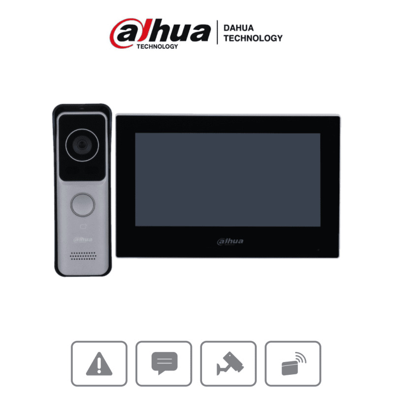 DAHUA KTW02 - Kit de Videoportero IP Wifi/ Monitor de 7 Pulgadas Wifi/ 6&1 E&S de Alarma/ Soporta PoE/ Frente de Calle con Camara de 2 Megapixeles/ Ranura MicroSD/ Apertura de Puerta/ Soporta Hasta 3000 Tarjetas/ IP65/ #LoNuevo image 2