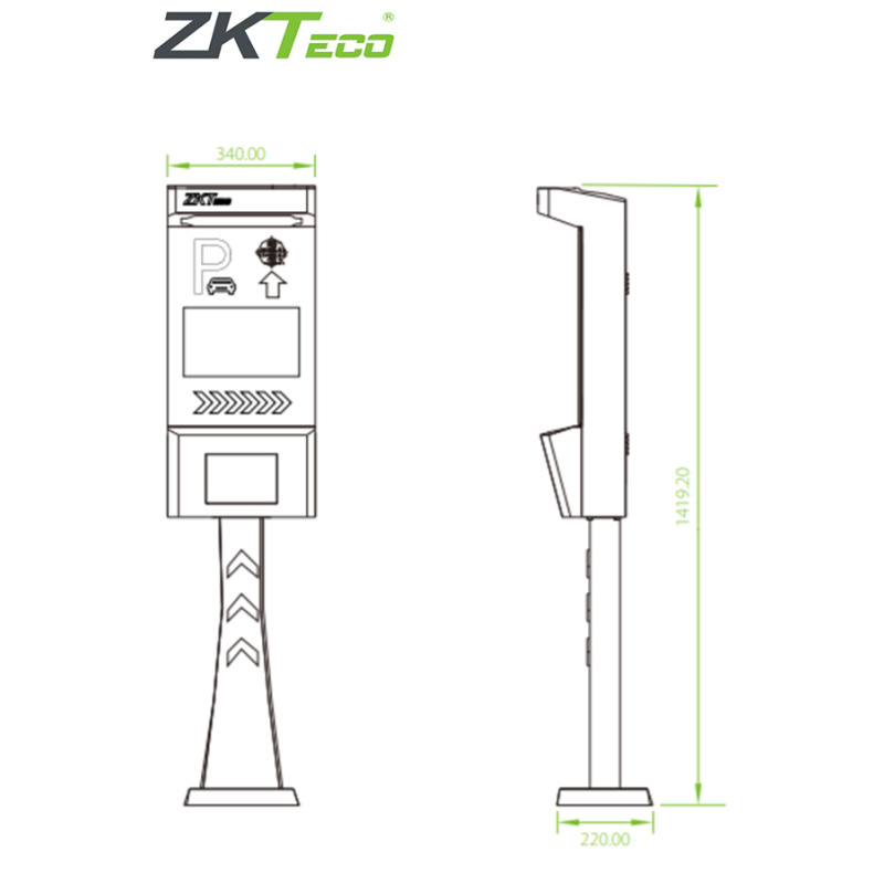 ZKTECO LPRS1000 - Cámara de Reconocimiento Placas Para Control De Acceso Vehicular / Conexión TCP/IP / Pantalla  LCD / Luces LED para mayor Iluminación / Un Carril / Semáforo e Indicadores Audibles / Requiere Licencia de Estacionamiento Biosecurity image 5