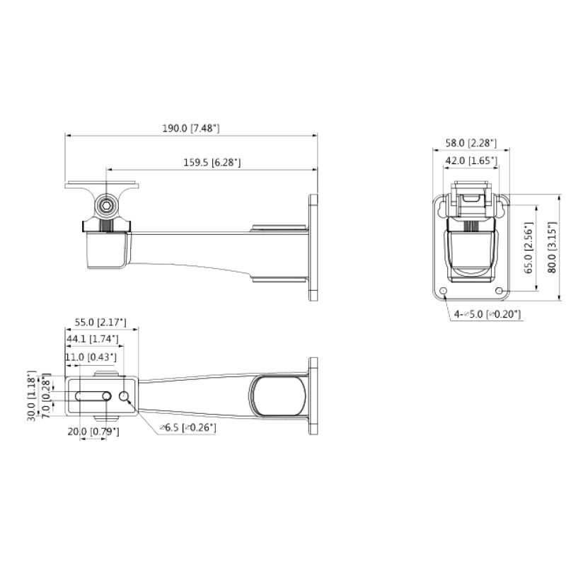 DAHUA PFB121W - Montaje de pared para camaras HFW11, HFW42 y HF3 / Compatible con camara 4G HFW4230M4G image 4