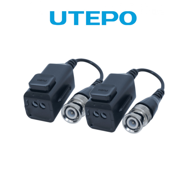 UTEPO UTP101PHD6 - Par de Transceptores Pasivos 4k (Video Baluns)/ Boton Push Superior para Facil Instalación/ Diseño de Empalmes Ordenados/ 4k Hasta 150 Metros en CVI/ 4 Megapíxeles a 200 Metros/ 1080p Hasta 250 Metros/ Soporta HDCVI/HDTVI/AHD y CVBS/
