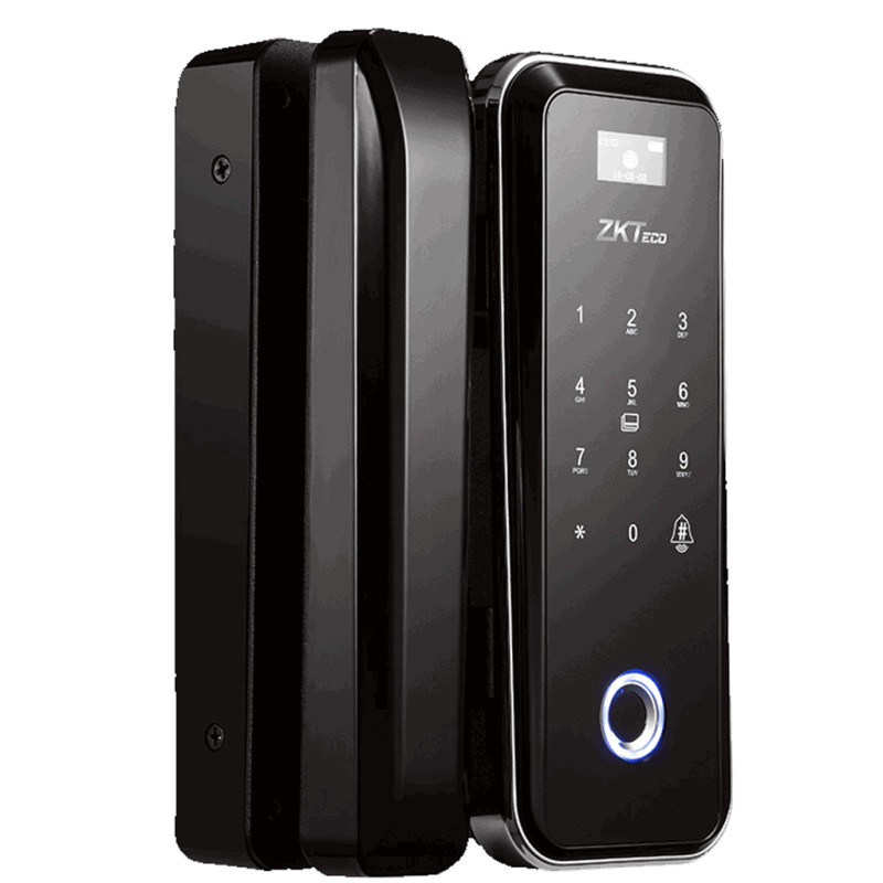 ZK GL300 - Cerradura biometrica para puertas de vidrio / 100 usuarios / Ancho de puerta de 10 a 12 mm / Control remoto / Tarjetas Mifare 13.56 Mhz image 2