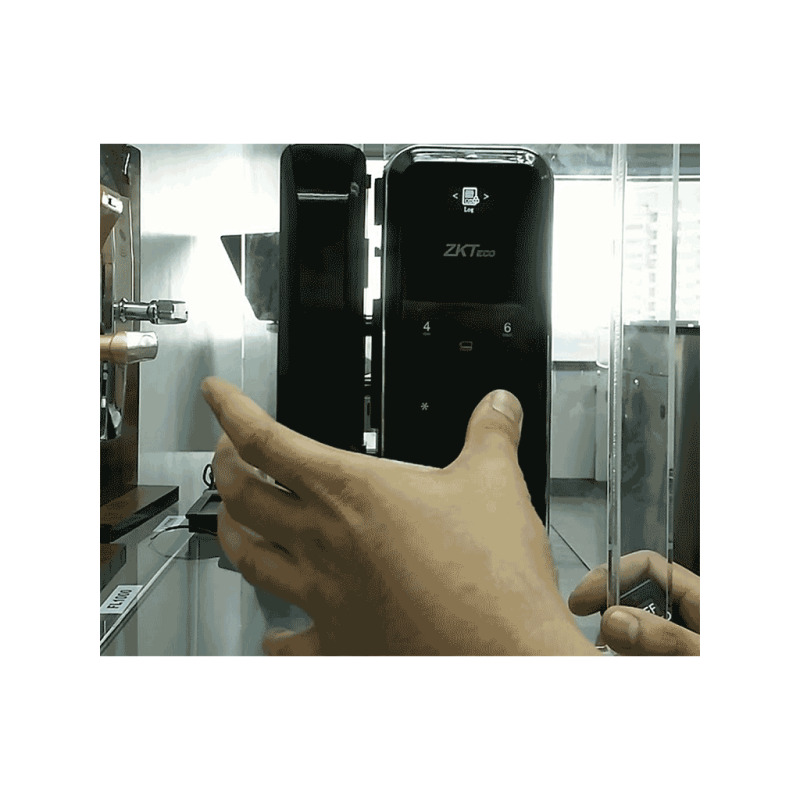 ZK GL300 - Cerradura biometrica para puertas de vidrio / 100 usuarios / Ancho de puerta de 10 a 12 mm / Control remoto / Tarjetas Mifare 13.56 Mhz image 6
