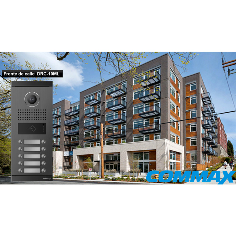 COMMAX DRC10MLRF1 - Frente de calle para 10 apartamentos compatible con monitores  Commax, conexión directa a 4 hilos al monitor sin distribuidores, salidas NO y NC para apertura de puerta con tarjeta mifare o desde monitor image 4