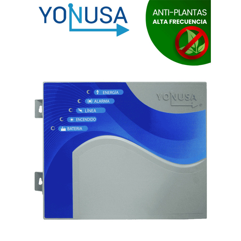 YONUSA EY10000127AF - Energizador alta frecuencia o anti plantas para cerco eléctrico, Incluye Interface con 2 zonas cableadas, salida de 10,000 V y hasta 10,000 metros lineales o 2,000 metros en 5 líneas,  Soporta modulo WiFi / #MUNDIALTVC