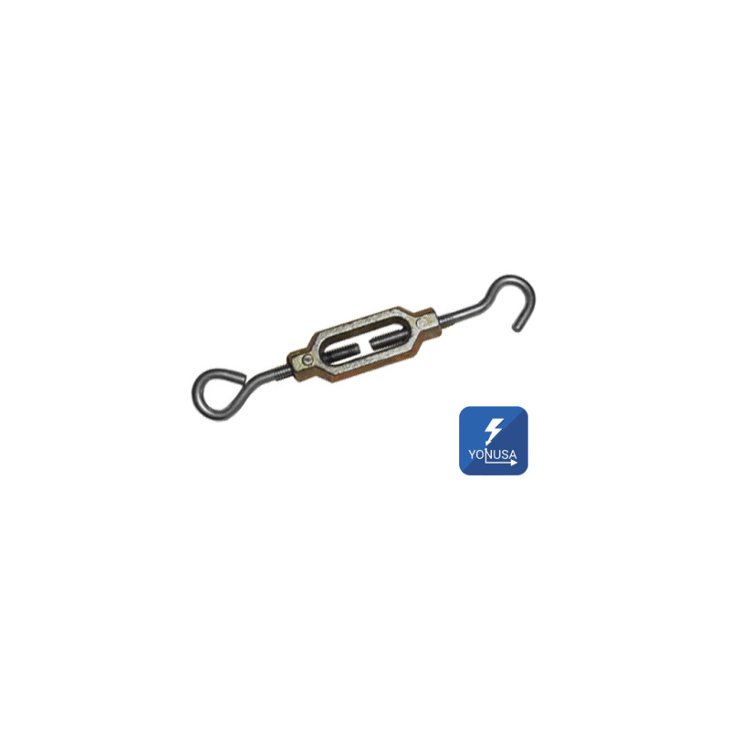 YONUSA TEN532Z - Tensor para líneas de cercas eléctricas YONUSA,  hechos de aleación de zinc, alta resistencia a la corrosión, armellas y gacho de alambre pulido calibre 10/ Resistencia de 70 Kg