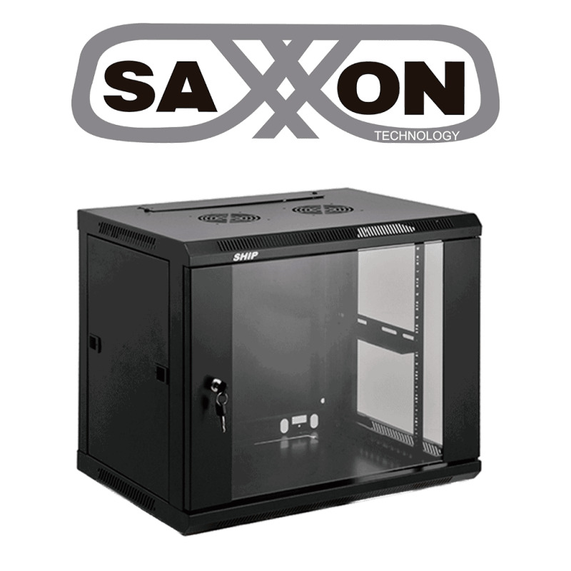 SAXXON SA660901 - Gabinete de pared / 9 UR / Fijo / Capacidad de carga de 60  Kg / Ancho 600 mm x profundidad 600 mm x alto 500 mm