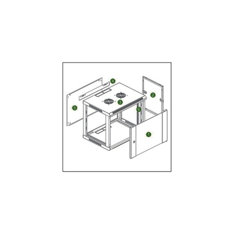 SAXXON SA660901 - Gabinete de pared / 9 UR / Fijo / Capacidad de carga de 60  Kg / Ancho 600 mm x profundidad 600 mm x alto 500 mm image 2