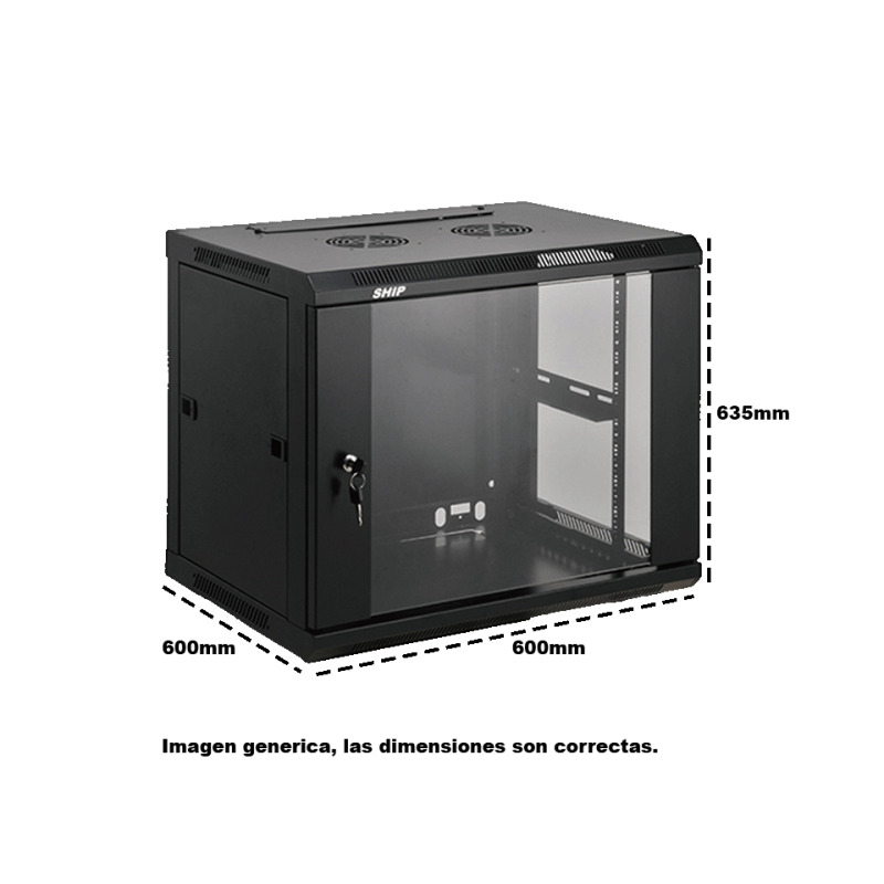 SAXXON SA661201 - Gabinete de pared / 12 UR / Fijo / Capacidad de carga de 60  Kg / Ancho 600 mm x profundidad 600 mm x alto 635 mm /   #Gabinete image 3