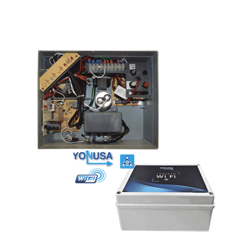 YONUSA EY10000127AFWIFI - Paquete de ENERGIZADOR de alta frecuencia ANTIPLANTAS de 10000V y modulo  WiFi para control desde APP
