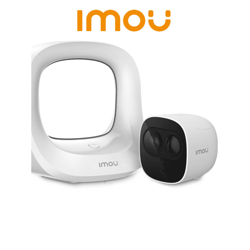 IMOU CELLPROKIT1 - Kit de Cámara 100% Libre de Cables + Estación Base/ Batería Recargable/ 2 Megapíxeles/ Audio Dos Vías/ Detector PIR Integrado/ IR de 10 Metros/ Compatible con Alexa y Asistente de Google/ Almacenamiento en Estación Base/ Wifi/