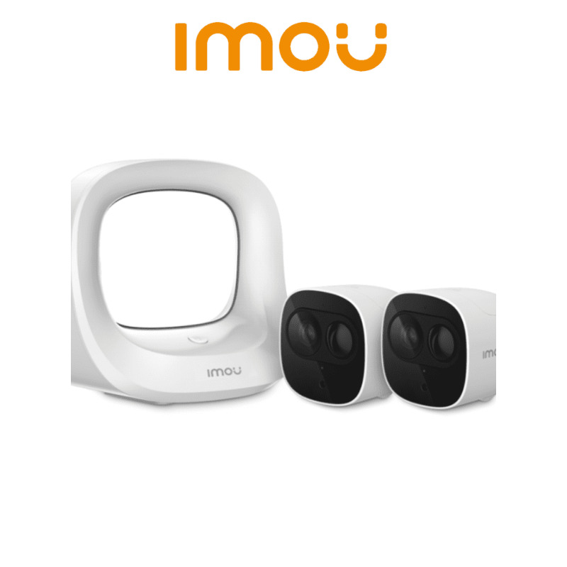 IMOU CELLPROKIT2 – 2 Cámaras 100% Libres de Cables +Estación Base/ Batería Recargable/ 2 Megapíxeles/ Audio Dos Vías/ Detector PIR Integrado/ IR de 10 Metros/ Compatible con Alexa y Asistente de Google/ Almacenamiento en Estación Base/ Wifi/