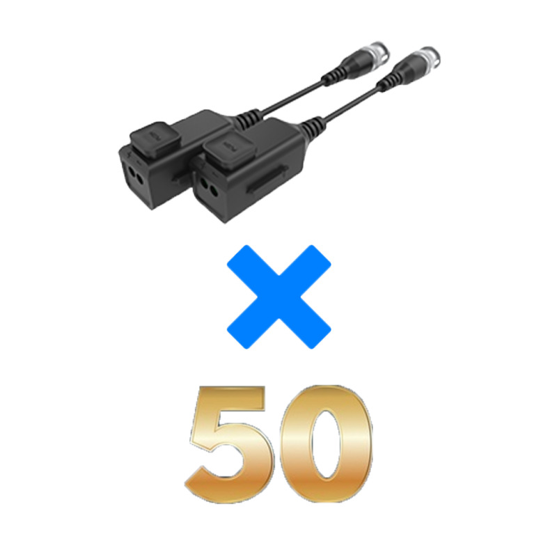 UTEPO UTP101PHD6PAK50 - 50 Pares de transceptores pasivos  HD / Diseño para empalmes ordenados / Distancias CVI  720p a 300M /  1080p A 250M / 4 MP A 200M / 4K A 150M