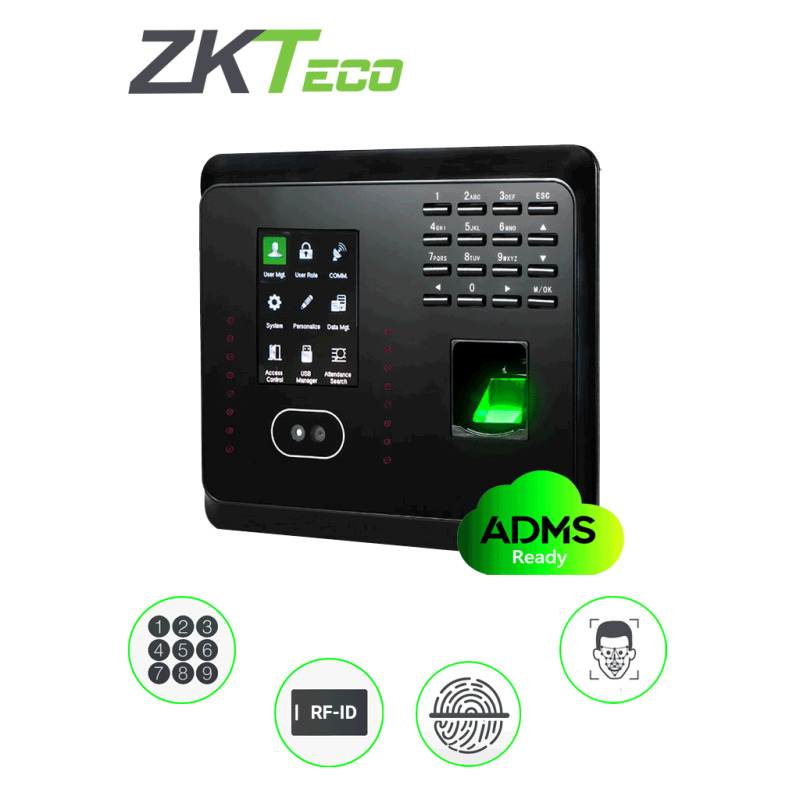 ZKTECO MB360ID - Control de Acceso y Asistencia / 1500 Rostros / 2000 Huellas / 2000 Tarjetas / 100000 Eventos / TCPIP 
