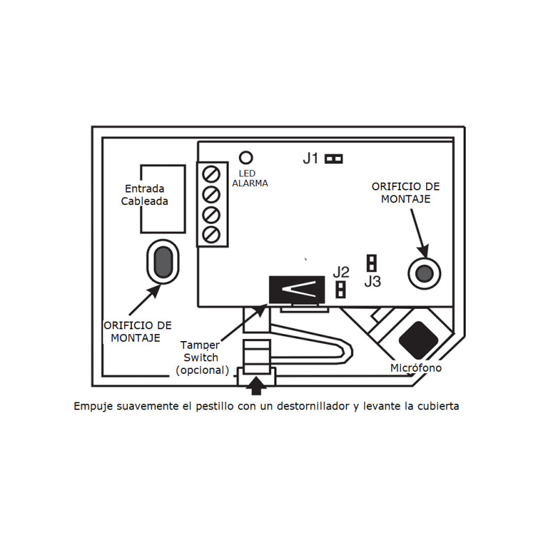 DSC AC100 - Detectores de Rotura de Cristal acústico omnidireccional cableado image 6