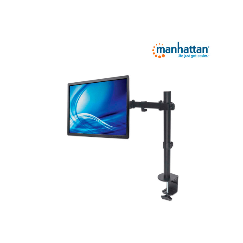 MANHATTAN 461542 - Soporte de Escritorio para Monitores de 13 a 32 Pulgadas/ 8 Kg de Carga/ Brazo Doble Articulado/ Ajuste Horizontal y Vertical/ VESA 75/ 100/ image 5