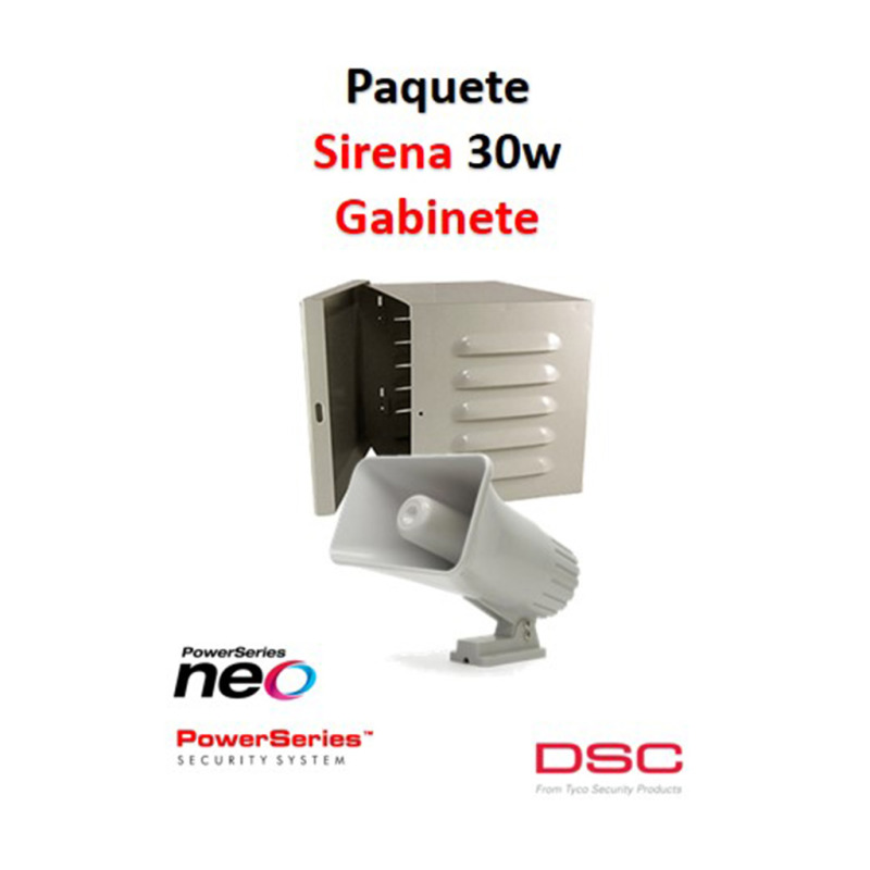 DSC S30WGPAQ - Paquete Sirena Exterior 30W con Gabinete