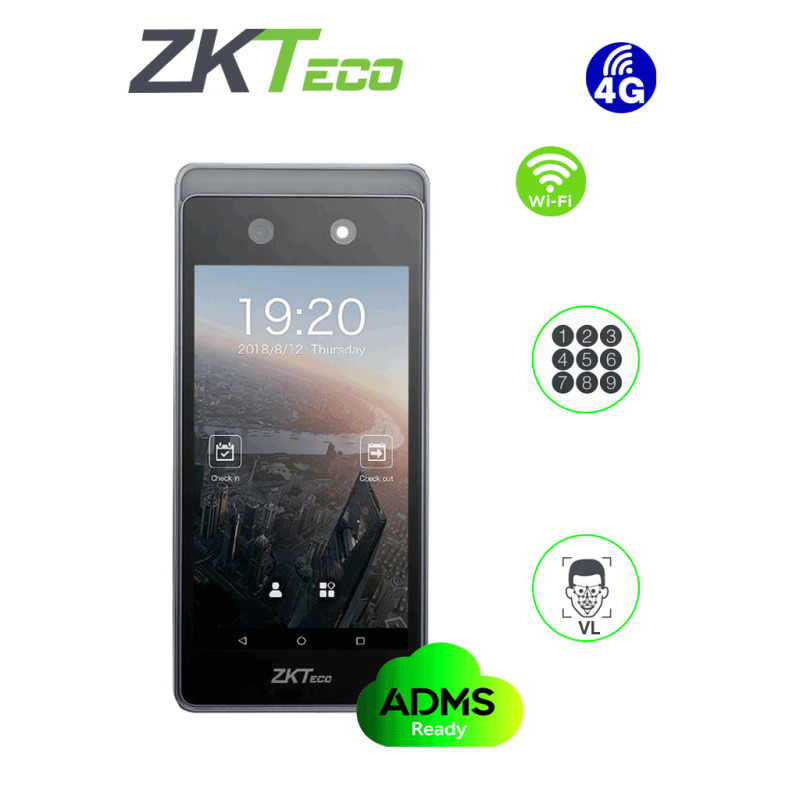 ZKTECO HORUS -  Control de asistencia de reconocimiento facial Visible Light / 6000 Rostros / WiFi / 4G / #Sincontacto / BioTimePro gratis soporta 2 relojes y 200 empleados /  image 2