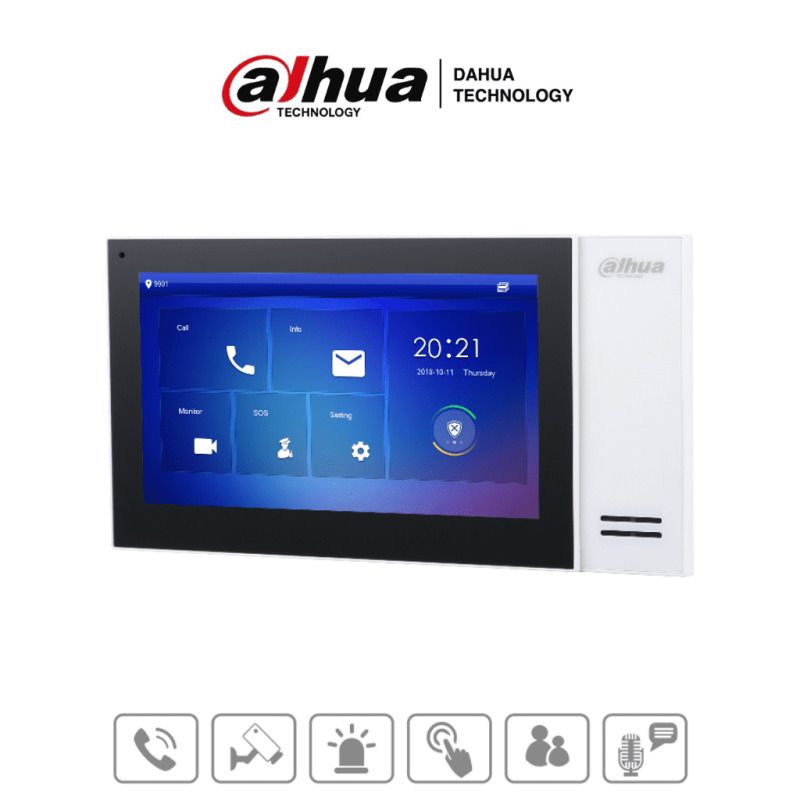 DAHUA VTH2421FW-P- Monitor IP Touch de 7 pulgadas/ Serie Pro/ Memoria de 8GB Embebida/ PoE Estandar/ Soporta Llamada en Grupo/ Ranura MicroSD/ 6&1 E&S de Alarmas/Hasta 9 Monitores Adicionales/ Soporta Dejar Videos y Mensajes de Texto/#EdificioInteligente image 2
