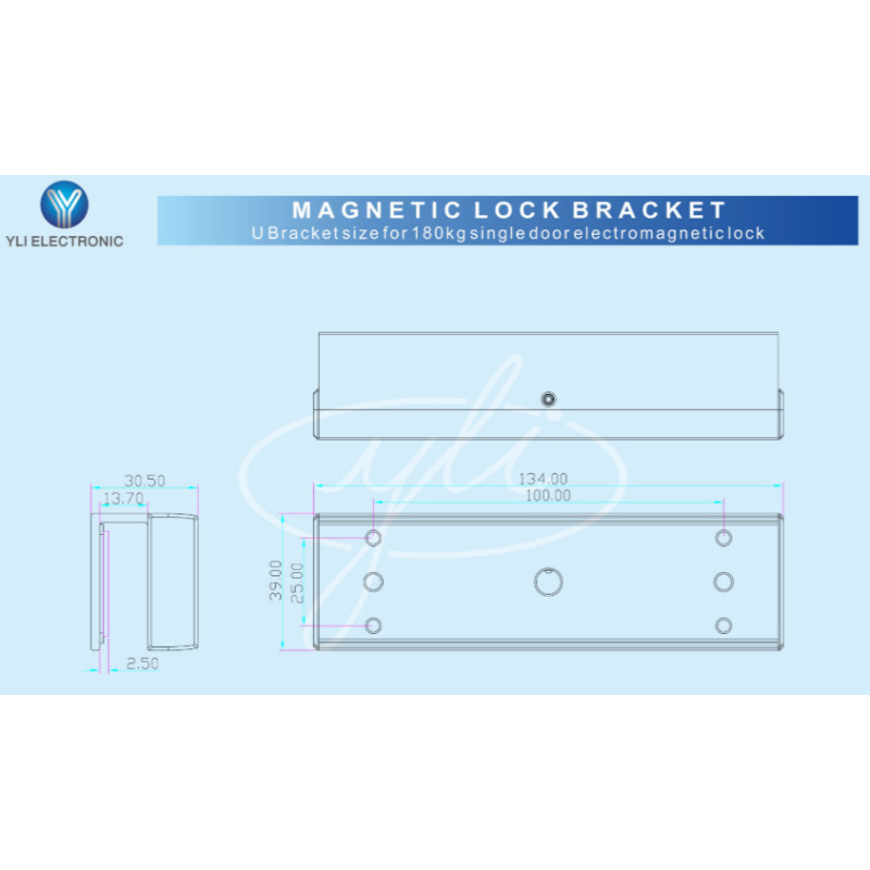 YLI MBK180U - Sopote U para contrachapa magnetica para uso en puertas de Vidrio sin marco compatible con YM180 de 350 Lb image 3