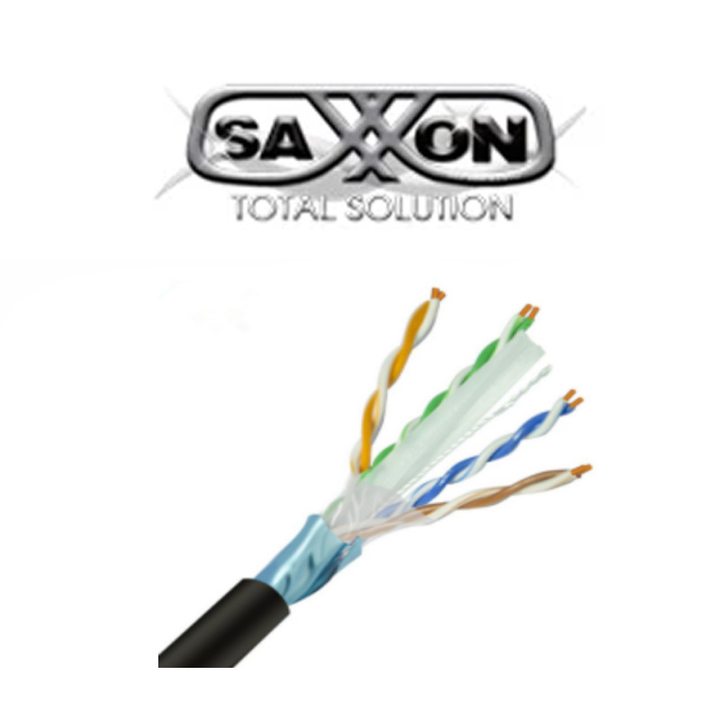 SAXXON OFTPCAT6COPEXT - Bobina de Cable FTP Cat6 100% Cobre/ 305 Metros/ Blindado/ Color Negro/ Uso Exterior/ Ideal para Cableado de Redes de Datos y Video/ Cert ISO9001/ UL / RoSH/ image 3