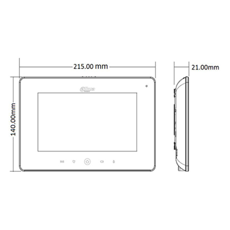 DAHUA VTH5221DS2 - Monitor IP touch de 7 pulgadas / Conexion WiFi y ethernet /  PoE  802.3af / Soporta microSD Hasta 32GB / 32 Camaras IP / Hasta 20 frentes de calle #VDPDahua/ image 4